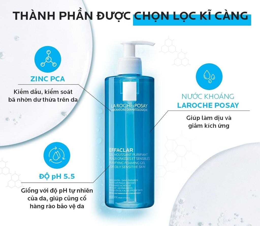Bộ Sản Phẩm Sữa Rửa Mặt Cho Da Mụn La Roche-Posay Effaclar 200ml + Kem Dưỡng Giảm Mụn Duo+M 3ml + Sữa Chống Nắng Da Mụn Anthelios 15ml