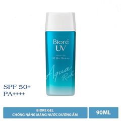 Gel Chống Nắng Dưỡng Ẩm Biore UV Aqua Rich Watery Gel SPF50+ PA++++ 90ml
