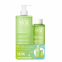 [Combo] Sữa Rửa Mặt SVR Sebiaclear Gel Moussant 400ml + Toner Làm Sạch Da Dầu Mụn SVR Sebiaclear Micro Peel 150ml