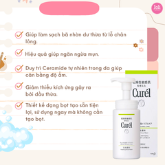 Sữa Rửa Mặt Cho Da Dầu Curel Sebum Trouble Care Sebum Care Foaming Wash 150ml