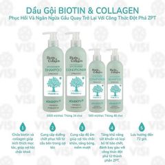 Dầu Gội & Xả Kích Thích Mọc Tóc Trị Gàu Biotin Collagen Voudioty Professional (Xanh Dương)