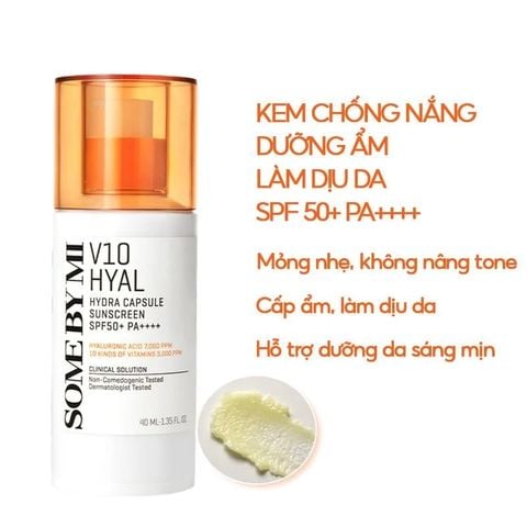 Kem Chống Nắng Dưỡng Ẩm Làm Dịu Da Some By Mi V10 Hyal Hydra Capsule Suncreen SPF50+ PA++++ 40ml