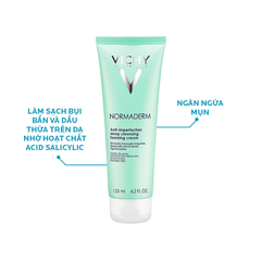 Sữa Rửa Mặt Tạo Bọt Vichy Normaderm Anti-imperfection Deep Cleansing Foaming Cream 125ml