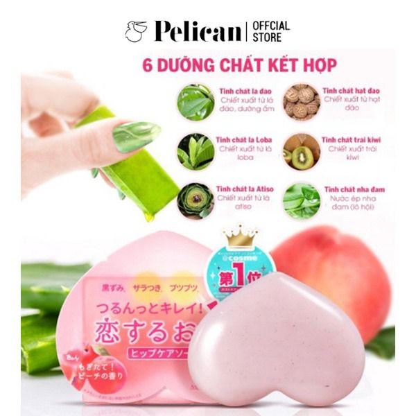 Xà Phòng Làm Giảm Mụn Và Thâm Mông Pelican Hip Care Soap Peach