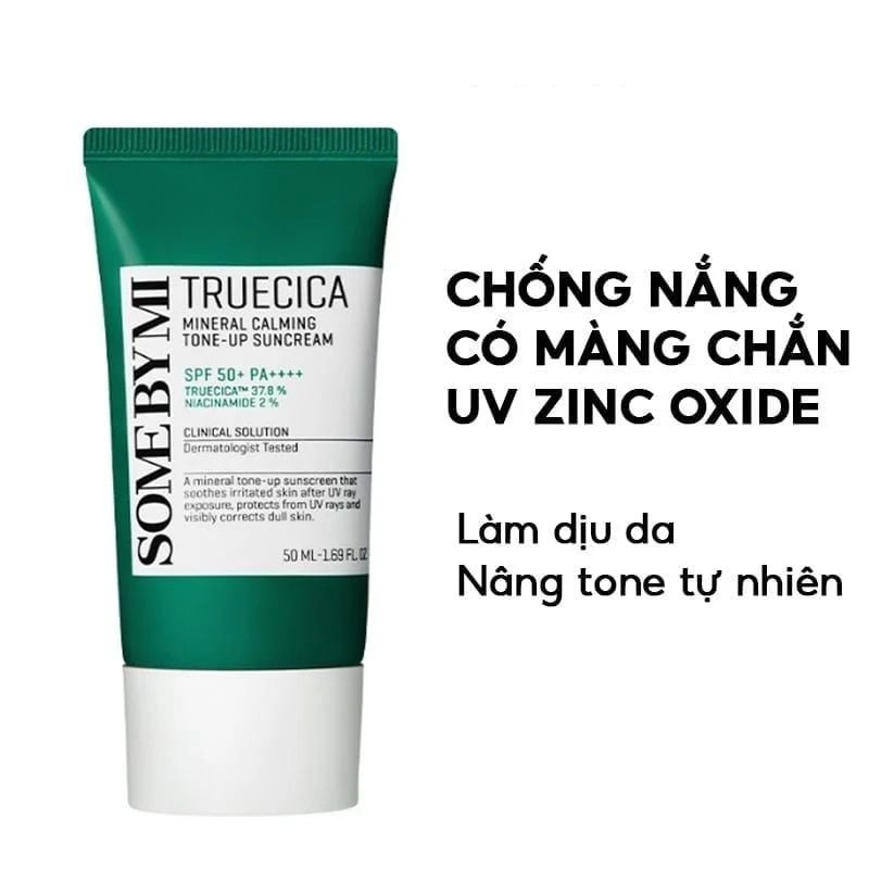 Kem Chống Nắng Dành Cho Da Mụn Some By Mi Truecica Mineral Calming Tone-up Suncream SPF50+ PA++++ 50ml