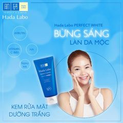 Kem Rửa Mặt Hada Labo Dưỡng Da Sáng Perfect White Tranexamic Acid Cleanser 80g