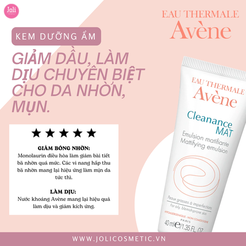 Kem Dưỡng Kiềm Dầu Cho Da Nhờn Mụn Avene Cleanance Mat Mattifying Emulsion 40ml