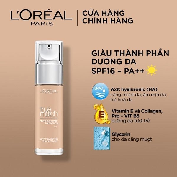 Kem Nền Loreal Mịn Nhẹ Dưỡng Da Dạng Lỏng True Match Blendable Foundation 30ml