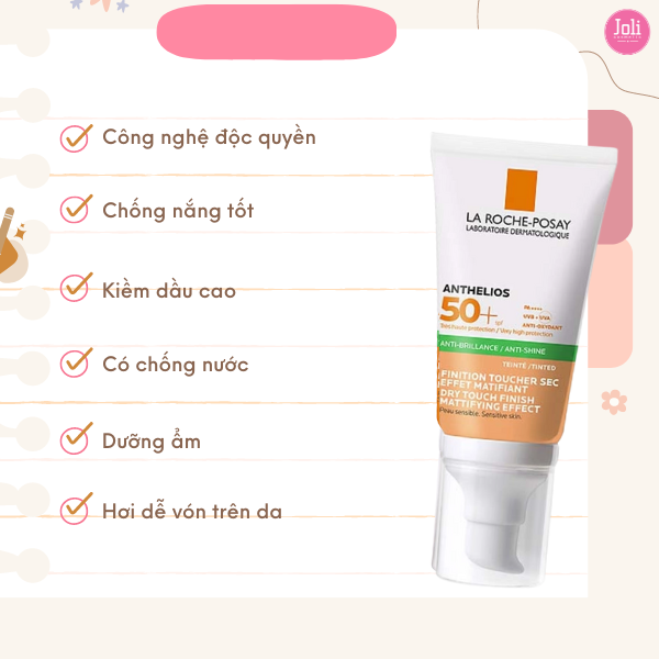 Kem Chống Nắng Có Màu Kiểm Soát Dầu La Roche-Posay Anthelios Anti-Shine SPF50+ PA++++ 50ml