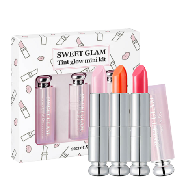 Bộ Son Dưỡng Có Màu Secret Key Sweet Glam Tint Glow Mini Kit