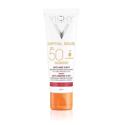 Kem Chống Nắng Chống Lão Hóa Vichy Capital Soleil Anti-Ageing 3-In-1 SPF50+ 50ml