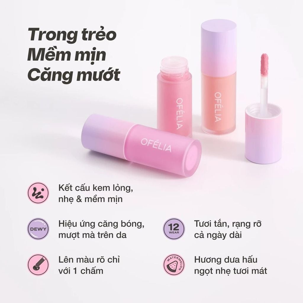 Má Hồng Dạng Kem Ofelia Lolli Liquid Blush
