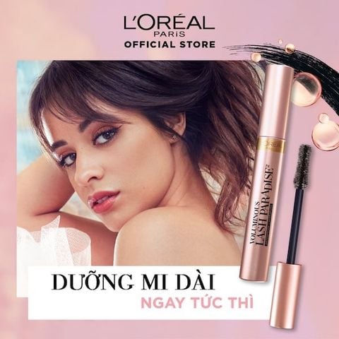 Mascara dày và dài mi  LOreal Lash Paradise Voluminous Paris nhanh khô, không lem, bền màu 7.6ml