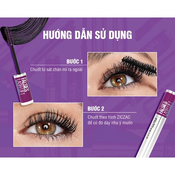 Mascara Uốn Mi, Nâng Mi và Làm Dày Mi Maybelline New York Falsies Lash Lift 8.6ml