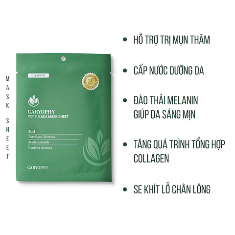 Mặt Nạ Làm Giảm Mụn Thâm & Dưỡng Ẩm Da Caryophy Portulaca Mask 22g