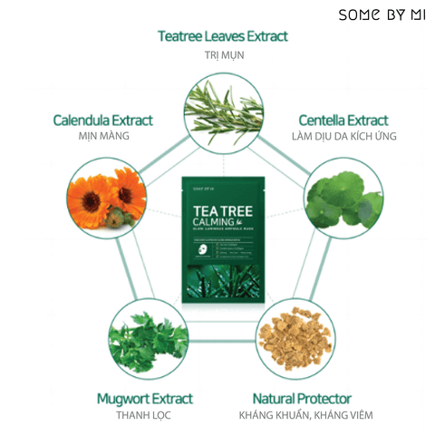 Mặt Nạ Làm Dịu Da Giảm Mụn Some By Mi Tea Tree Calming Sheet Mask 25g