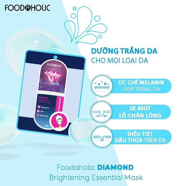 Mặt Nạ Hỗ Trợ Dưỡng Sáng Foodaholic Diamond Brightening Essential Mask 23g
