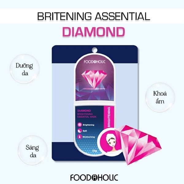 Mặt Nạ Foodaholic Diamond Brightening Essential Mask Trắng Da 23g