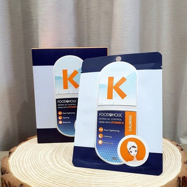 Mặt Nạ Thu Nhỏ Lỗ Chân Lông Foodaholic Derma AC Control Mask With Vitamin K 23g