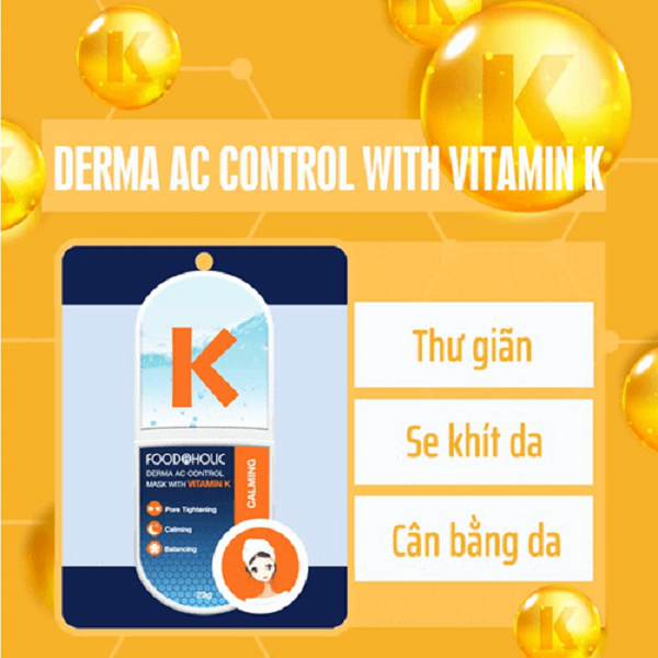 Mặt Nạ FOODAHOLIC Chiết Xuất Vitamin K Hỗ Trợ Se Lỗ Chân Lông Làm Dịu Da 23g