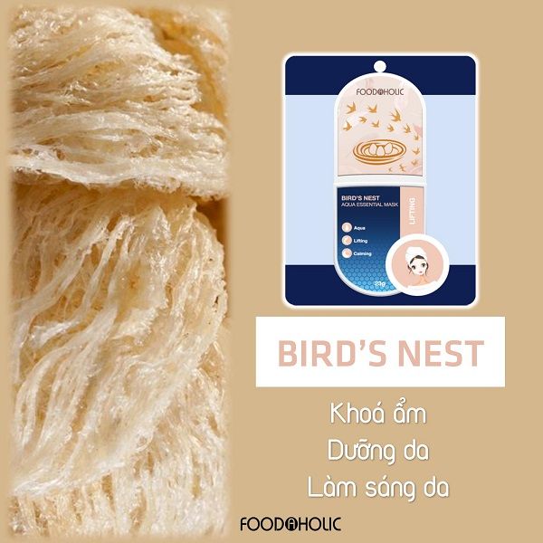 Mặt Nạ FOODAHOLIC Bird's Nest Chiết Xuất Tổ Yến Cấp Nước, Hỗ Trợ Nâng Cơ 23g