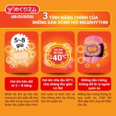 Miếng Dán Nóng MegRhythm Xông Hơi Giảm Đau Vùng Bụng
