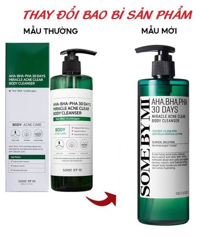 Sữa Tắm Trị Mụn Lưng Some By Mi AHA-BHA-PHA 30 Days Miracle Acne Clear Body Cleanser 400g