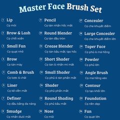 Bộ Cọ Trang Điểm Chuyên Nghiệp Vacosi BC26 Master Face Brush Set 24 Cây