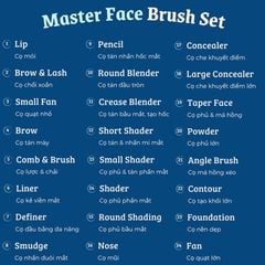 Bộ Cọ Trang Điểm Chuyên Nghiệp Vacosi BC26 Master Face Brush Set 24 Cây