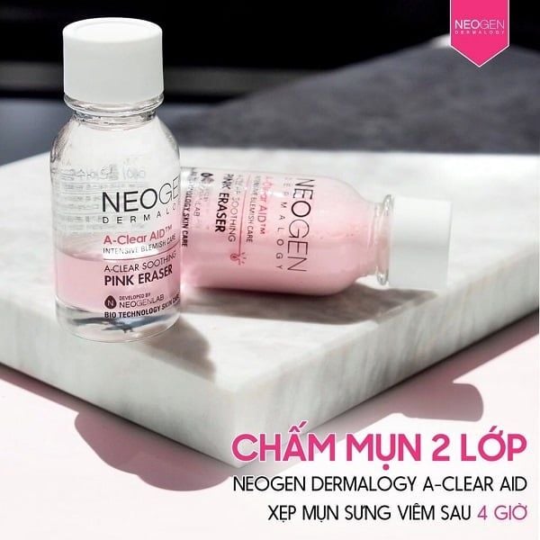 Dung Dịch Chấm Mụn Giảm Sưng Viêm Mụn 2 Lớp Neogen Dermalogy A-Clear AID Soothing Pink Eraser 15ml