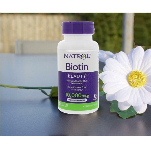 Viên Uống Ngăn Rụng Và Kích Mọc Tóc Natrol Biotin 10000mcg 100 Viên