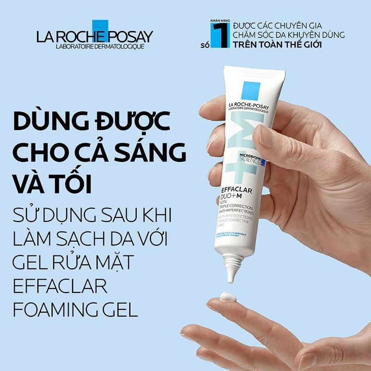 Bộ Sản Phẩm Kem Dưỡng Giảm Mụn La Roche-Posay Effaclar Duo+M 40ml + Gel Rửa Mặt Cho Da Dầu Effaclar 50ml