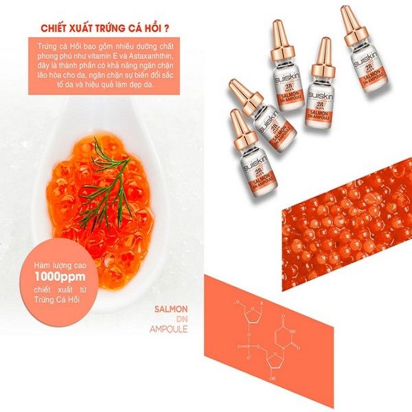 Bộ Tinh Chất Dưỡng Chiết Xuất Cá Hồi Suiskin 28 Days Salmon DN Ampoule Set