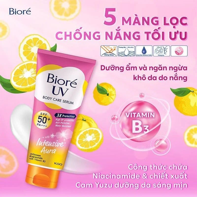 Serum Dưỡng Thể Chống Nắng Kháng Bụi Bioré UV Anti-Pollution Body Care Serum SPF 50+/PA+++ 150ml