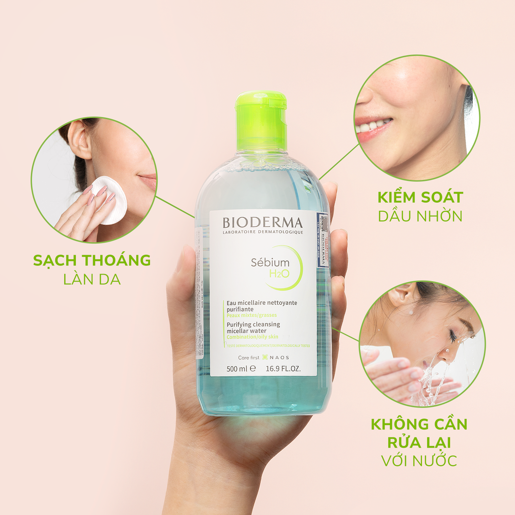 Nước Tẩy Trang Bioderma Dành Cho Da Dầu & Hỗn Hợp Sébium H2O