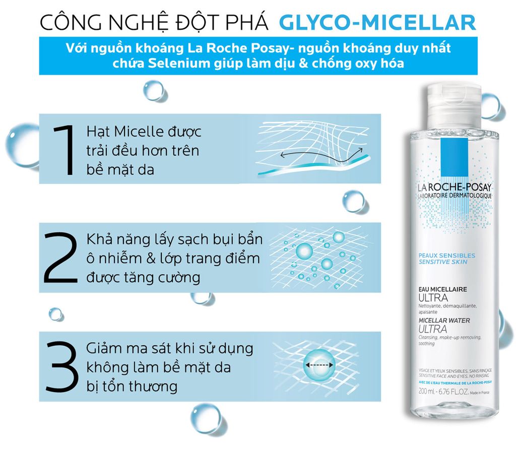 Nước Tẩy Trang Dành Cho Da Nhạy Cảm La Roche-Posay Micellar Water Ultra Sensitive Skin