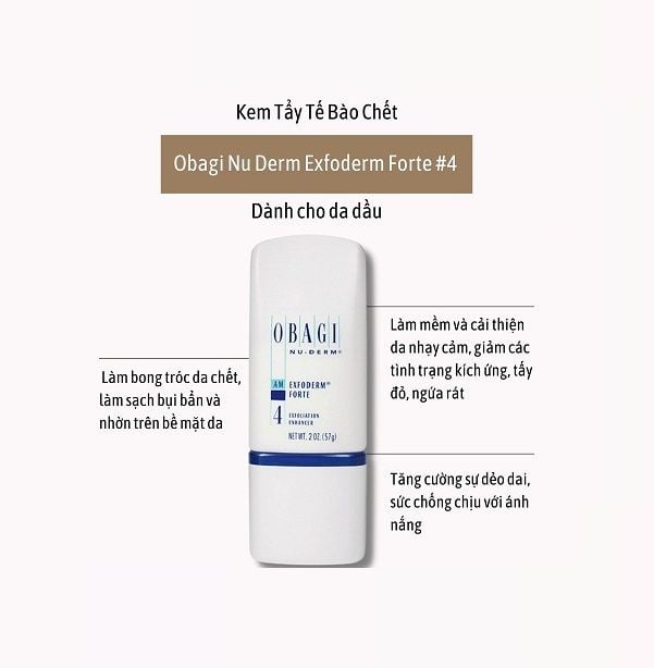 Kem Tẩy Da Chết Cho Da Dầu Obagi Nu-derm Exfoderm Forte Số 4 57g