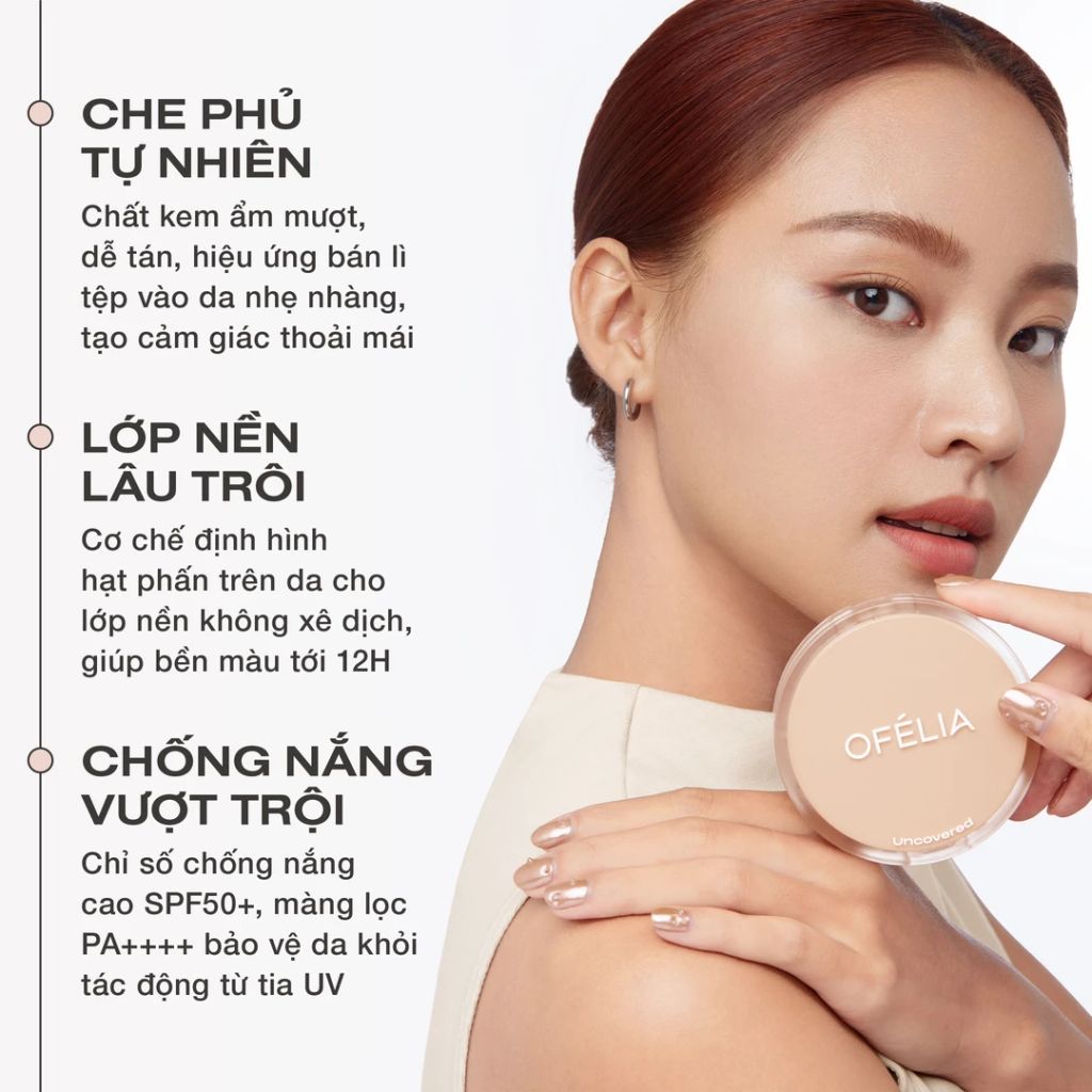 Phấn Nước Ofelia Uncovered Longwear Cushion SPF50+ PA++++ 12g