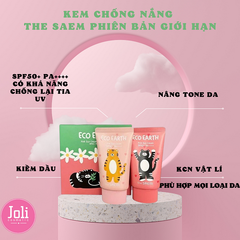 Set Kem Chống Nắng The Saem Eco Earth Pink Sun Cream SPF50+ PA++++ 50g