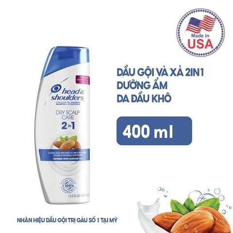 Dầu Gội Xả Head & Shoulders Pure Sport 2in1 Dandruff Shampoo + Conditioner For Men 400ml