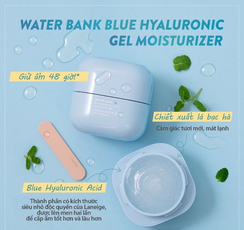 Kem Dưỡng Ẩm Cho Da Dầu Laneige Water Bank Blue Hyaluronic Cream For Combination To Oily Skin 50ml