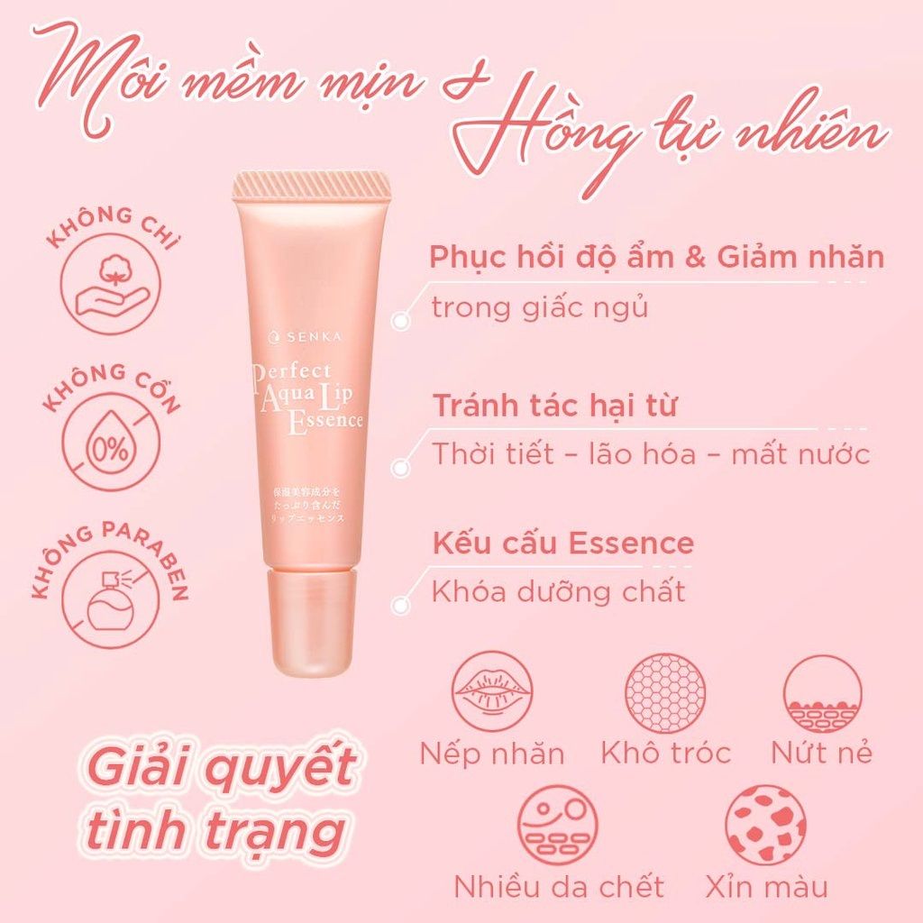 Tinh Chất Dưỡng Môi Cấp Ẩm Ngừa Khô Senka Perfect Aqua Essence 10g