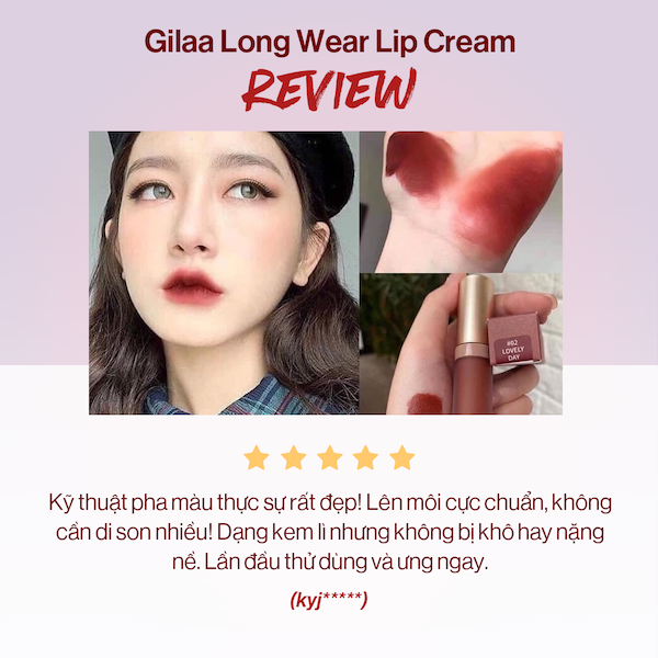 Son Kem Lì Gilaa Long Wear Lip Cream 5g