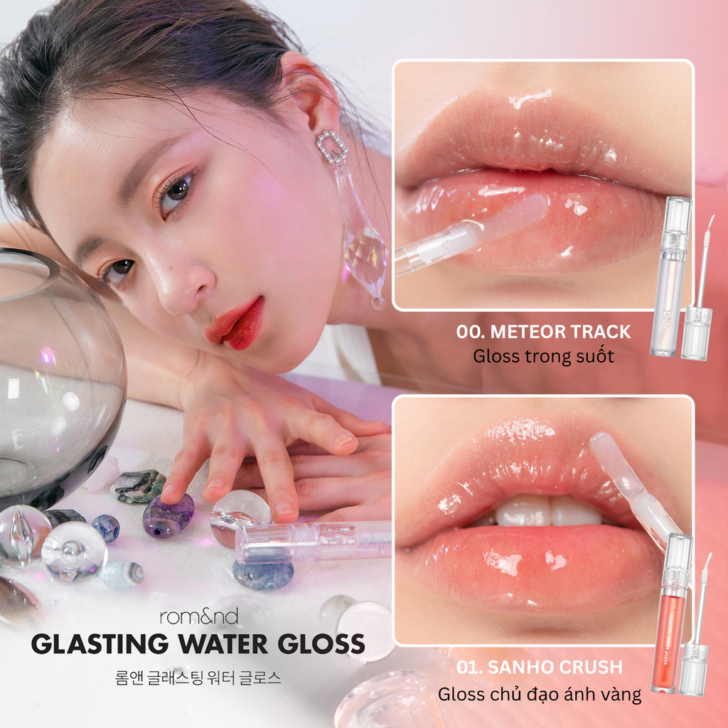 Son Tint Bóng Nhũ Nhẹ Romand Glasting Water Gloss