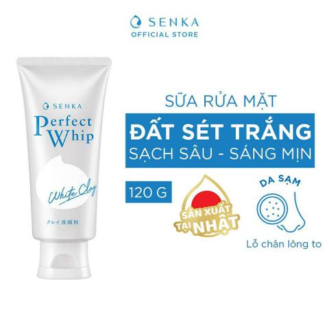 [HÀNG TẶNG] Sữa Rửa Mặt Đất Sét Trắng Làm Đều Màu Da Senka Perfect White Clay 120g