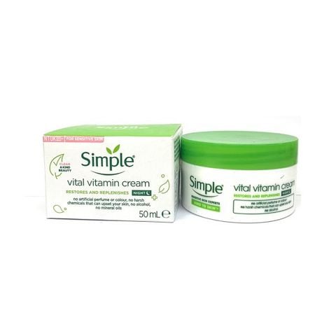 Kem Dưỡng Ẩm Phục Hồi Da Ban Đêm Simple Vital Vitamin Cream Night 50ml