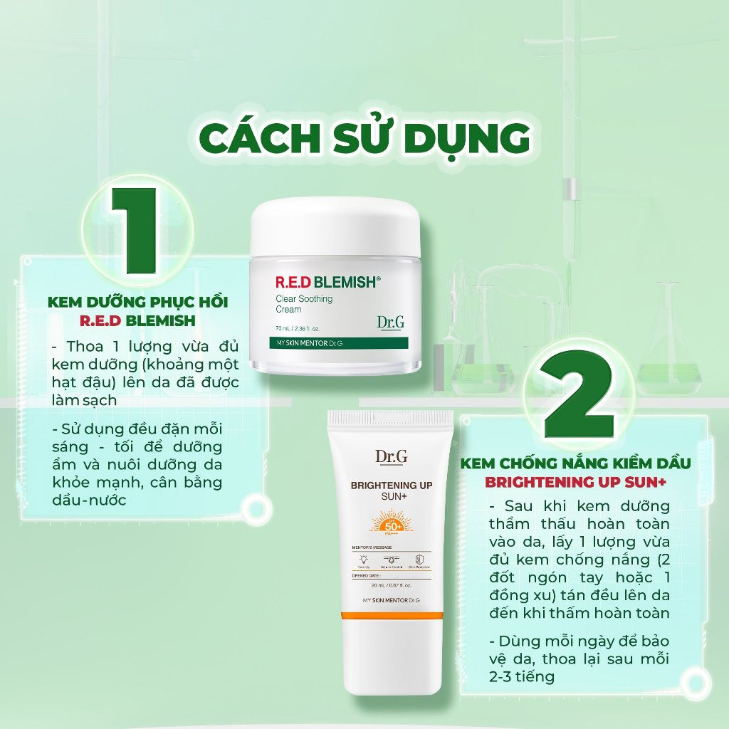 Bộ Chăm Sóc Da Dr.G R.E.D Blemish Clear Soothing Cream Bonus Set