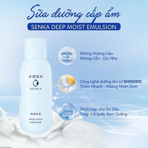 Sữa Dưỡng Cấp Ẩm Chuyên Sâu Cho Da Senka Deep Moist Emulsion 150ml