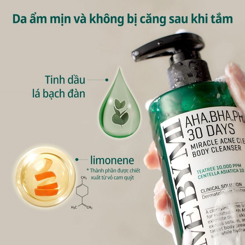 Sữa Tắm Trị Mụn Lưng Some By Mi AHA-BHA-PHA 30 Days Miracle Acne Clear Body Cleanser 400g