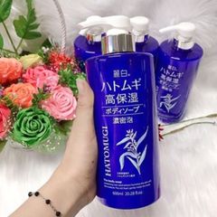 Sữa Tắm Dưỡng Ẩm Làm Sáng Da Hatomugi Moisture Rich Body Soap 600ml